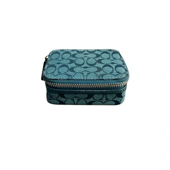 Coach Signature Teal Mini Medicine Travel Case - Picture 3 of 14